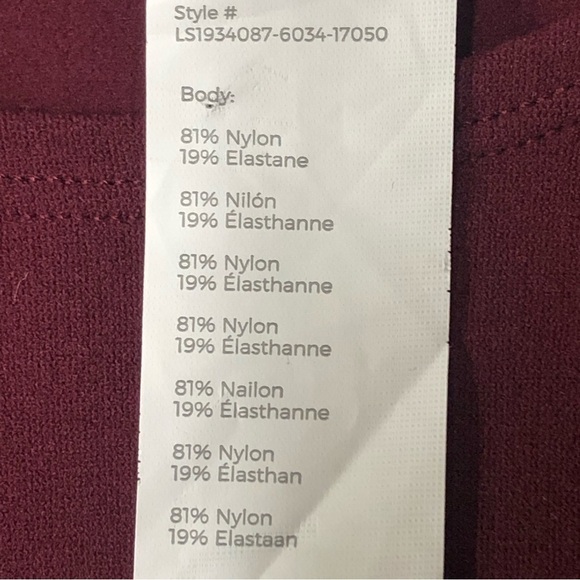 Fabletics Sarah SculptKnit Long-Sleeve Top Maroon Size L - Picture 3 of 7